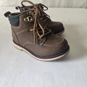 Kids Brown Lace-Up Dress Boots Sz 10